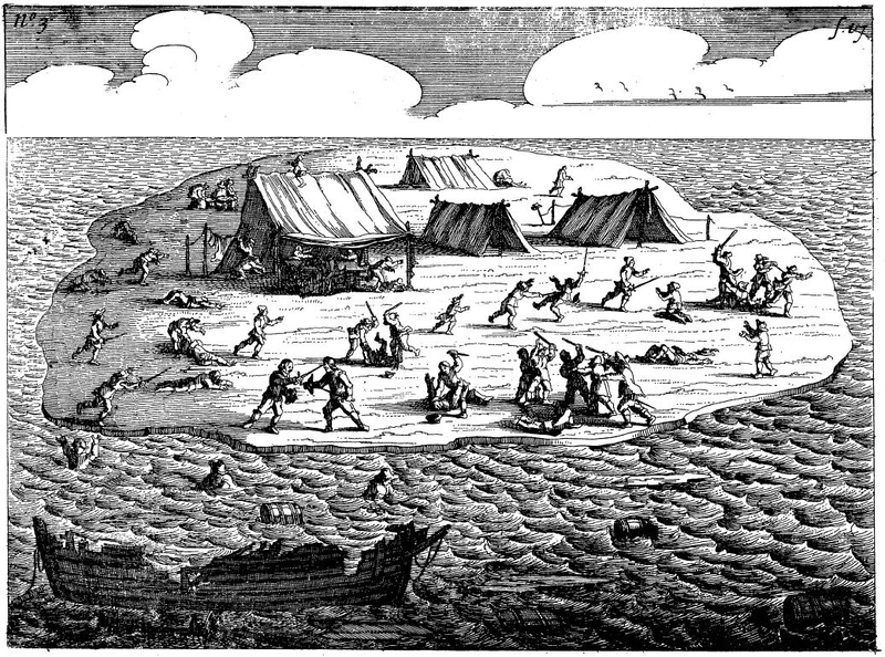 Representación de la batalla entre Hayes y Cornelisz. Wikimedia Commons